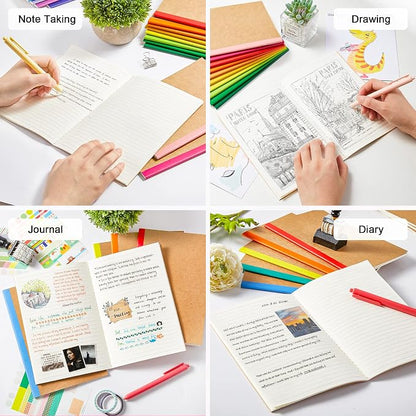 feela 48 Pack Composition Notebooks Bulk, Kraft Cover Lined Blank College Ruled - Image 4