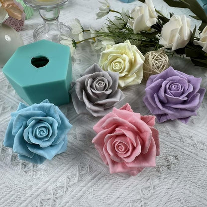 GreatMold 3D Blossom Rose Soap Mold Candle Mould Epoxy Resin Flower Crafts - Image 9