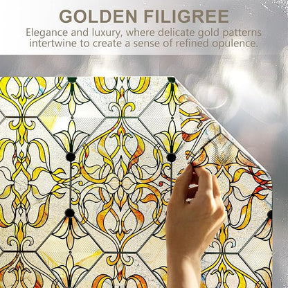 3D Stained Glass Window Privacy Film, Heat Control UV Blocking Static Cling - Image 6
