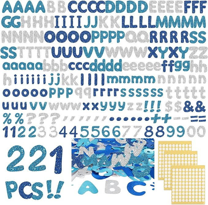 221 Pcs Classroom Bulletin Board Letters Colorful Alphabet Cutouts Number and by Humyoun