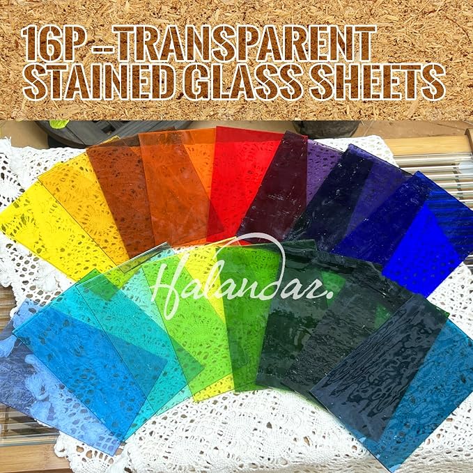16 Sheets 4x6 in Iridescent Stained Glass Sheets, Glass Cathedral Art, Mosaic - Image 5