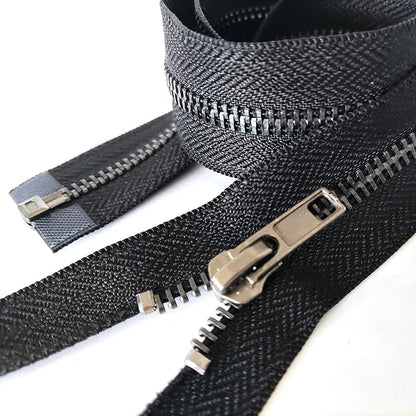 Leekayer Zipper 5# 26 Inch Metal Zippers Black Nickel 66cm Separating Zipper by Leekayer