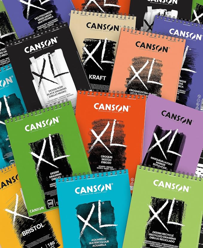 CANSON XL Watercolour 300gsm A4 Paper, Cold Pressed, Spiral Pad Short Side - Image 5