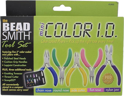The Beadsmith Mini Color-ID Set – 3”, 8-Pieces Includes: Chain Nose, Round Nose - Image 4