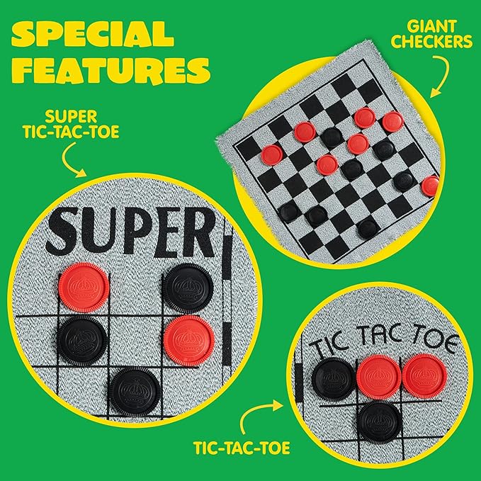 3-in-1 Vintage Giant Checkers, - Image 3