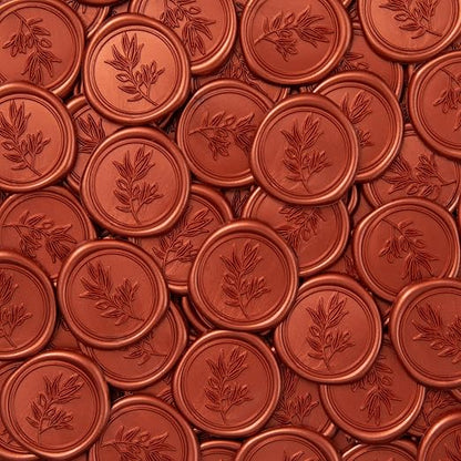 PONATIA 50PCS Terracotta Orange Wax Seal Stickers - Image 3