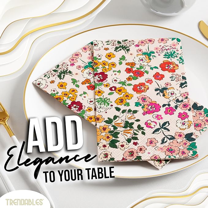 Trendables Floral Napkins for decoupage 200 Pcs 3 Ply floral paper napkins - Image 3