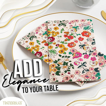 Trendables Floral Napkins for decoupage 200 Pcs 3 Ply floral paper napkins - Image 3