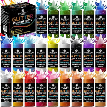 24 Color Pigment Paste for Epoxy Resin Set – Opaque Epoxy Pigment, Epoxy Dye by BALTICDAYpuresoul