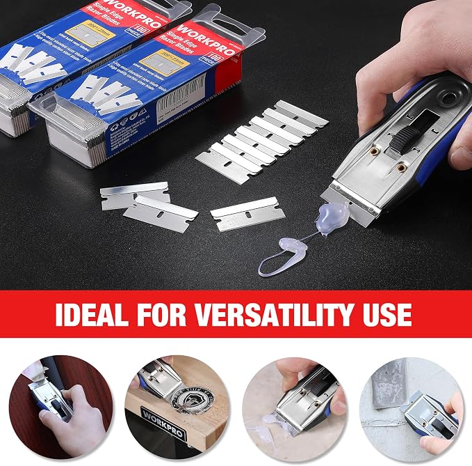 WORKPRO 200-Pack Single Razor Edge Blades, Industrial Scraper Razor Blades - Image 4