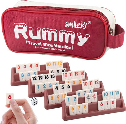 Smilejoy Mini Rummy Cube 4 Players Edition, Travel Rummy Game Set by Smilejoy