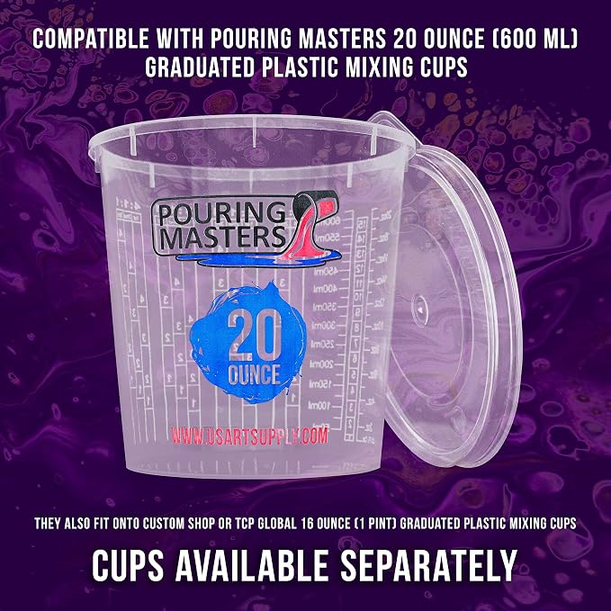 Pouring Masters 12-Pack Mixing Cup Lids - Image 4