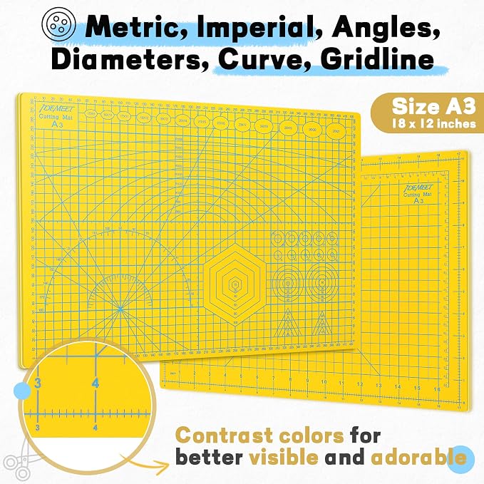 Premium Self Healing Cutting Mat 18'' x 12'', A3 Non-slip Sewing Mat - Image 2