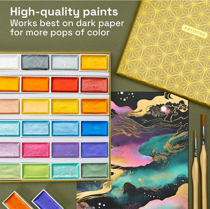 ARTISTRO Professional Metallic Watercolor Paint Set - Image 5