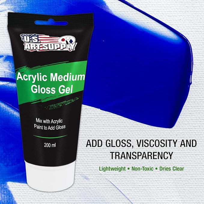 U.S. Art Supply Clear Acrylic Gel Medium Gloss, 200ml - Image 2