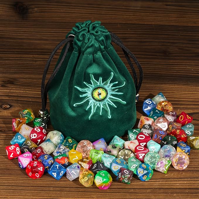 Green Large Dice Bag D&D Cute Storage Bag - Image 4