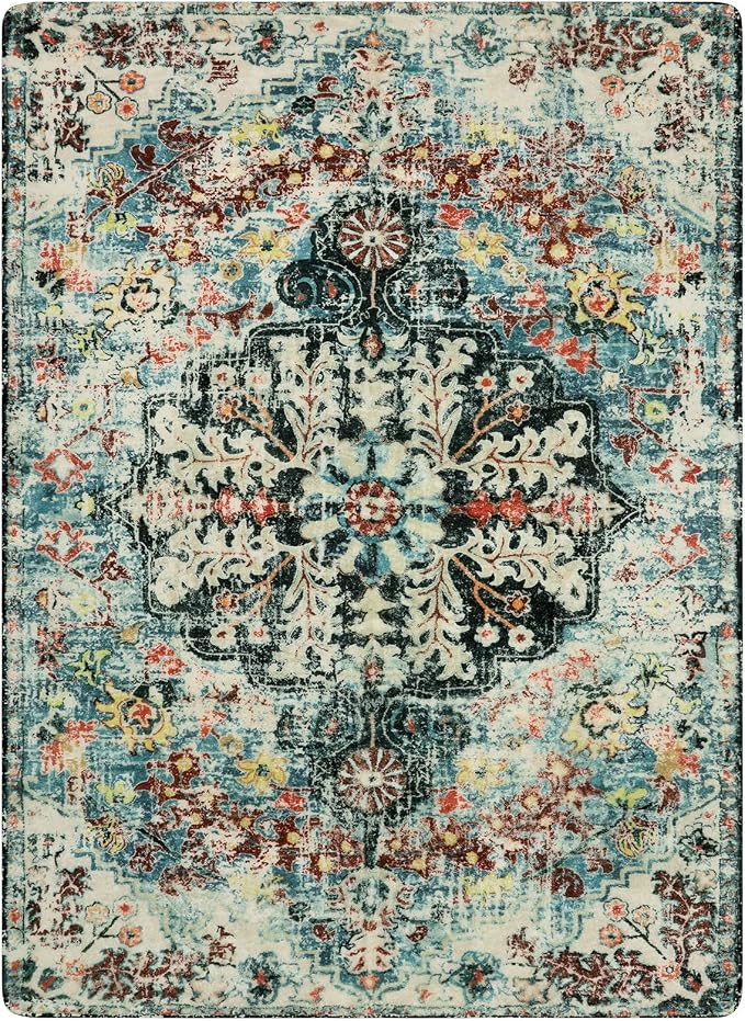 Lahome Bohemian Floral Medallion Area Rug - Image 9