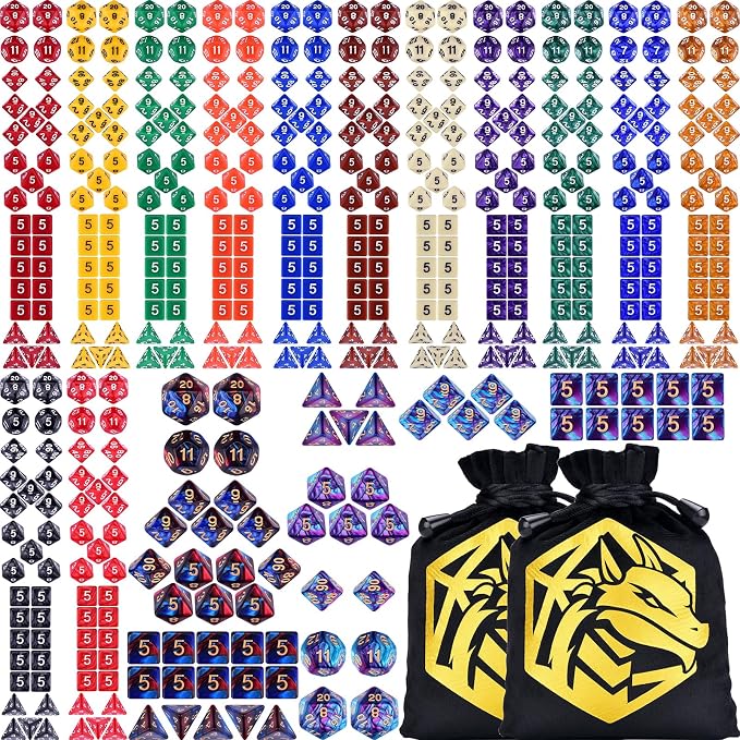 Extended Dice RPG Set 15 x 31 Polyhedral Dice by Amiven