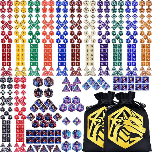 Extended Dice RPG Set 15 x 31 Polyhedral Dice by Amiven