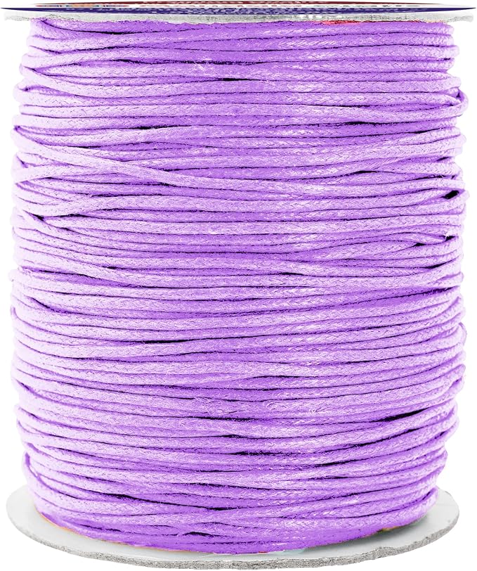 Mandala Crafts 1.5mm 109 Yards Lilac Cotton Waxed Cord by MandalaCrafts