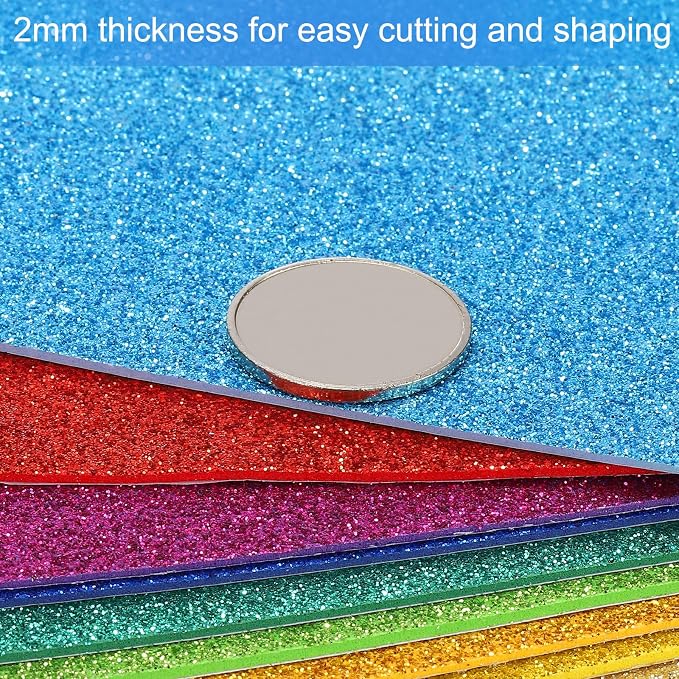 PATIKIL 2mm Thick Non Adhesive Glitter Foam Sheet 16x24inch Black, EVA Shiny - Image 4