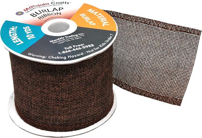 Mandala Crafts Brown Burlap Ribbon 3 Inches Wide Jute Ribbons - Image 4