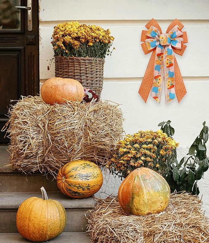 2 Rolls Fall Pumpkins Leaves Ribbons - Image 5