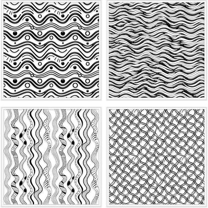 CHGCRAFT 4 Pcs Artistic Wavy Polymer Clay Texture Sheets Wavy Lines Silicone - Image 8