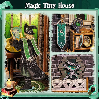 CUTEBEE Book Nook Kit, DIY Booknook Miniature House Tiny House 3D Wooden Puzzle - Image 5