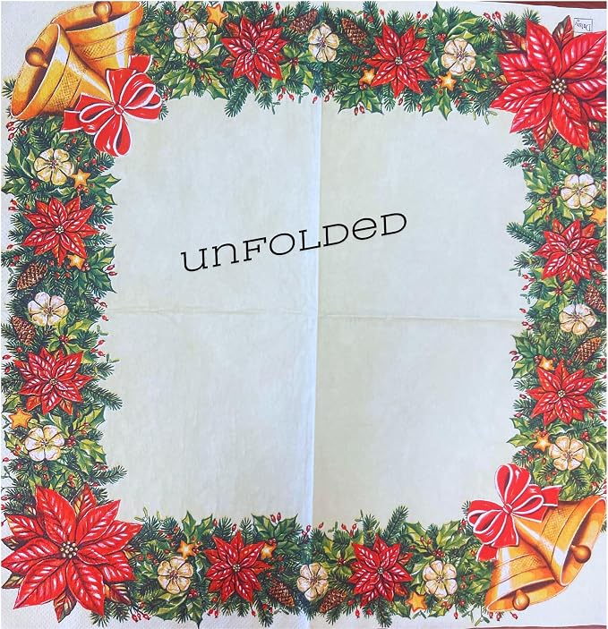 20-ct 13x13 Christmas Paper Decoupage Napkins, 3-Ply Servilletas Tissue Napkin - Image 6