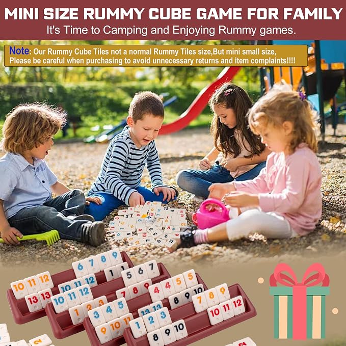 Smilejoy Mini Rummy Cube 4 Players Edition, Travel Rummy Game Set - Image 8