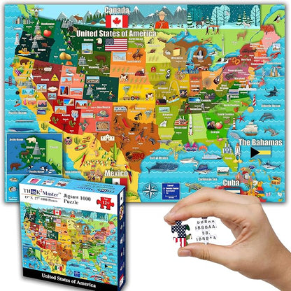 Think2Master Colorful United States Map 1000 Pieces Jigsaw Puzzle - Image 7