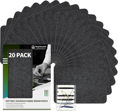 KING MOUNTAIN Iron-on Repair Patch 20 Pcs Pack, Denim Patches by ForABetterHomeLife