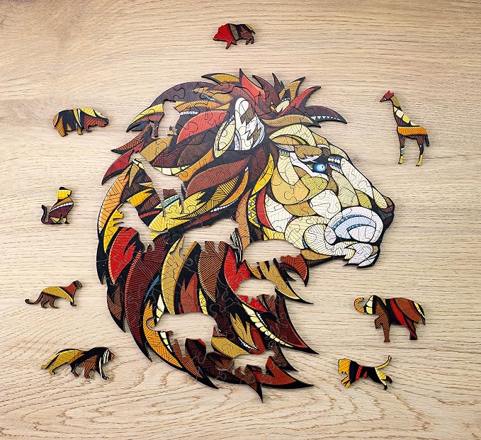 EWA Home Décor – Lion Small 80 Pieces – Wooden Jigsaw Puzzle - Image 2