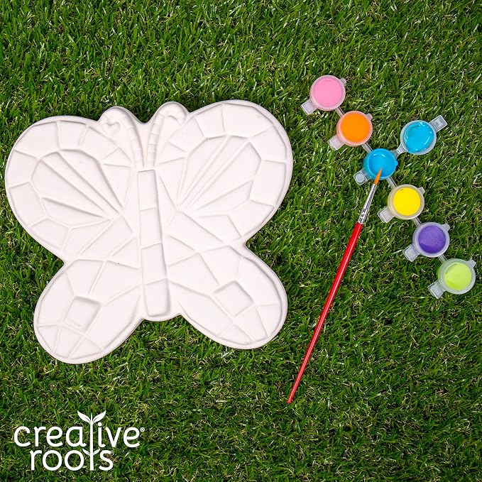 Creative Roots Mosaic Butterfly Stepping Stone Kit, Includes 7-Inch Ceramic - Image 2