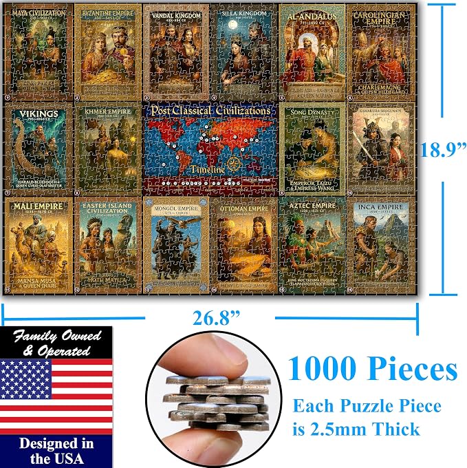 Think2Master Colorful Post Classical Civilization 1000 Pieces Large Format - Image 6