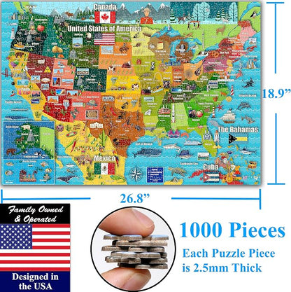 Think2Master Colorful United States Map 1000 Pieces Jigsaw Puzzle - Image 5