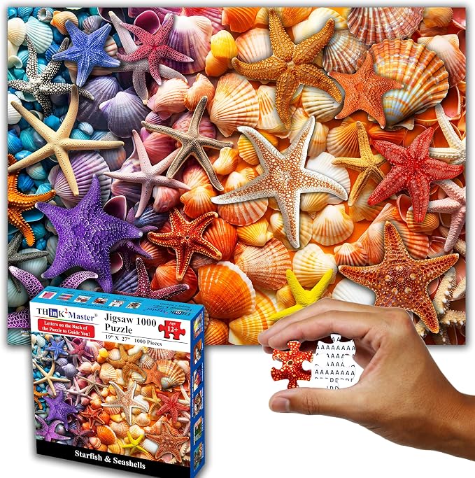 Think2Master Colorful Rainbow of Starfish & Seashells 1000 Pieces Large Format - Image 7