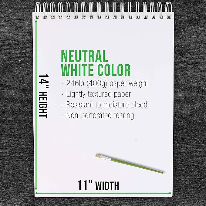 U.S. Art Supply 11x14 Premium Heavy-Weight Acrylic Painting Paper Pad, 2 Pack - Image 3