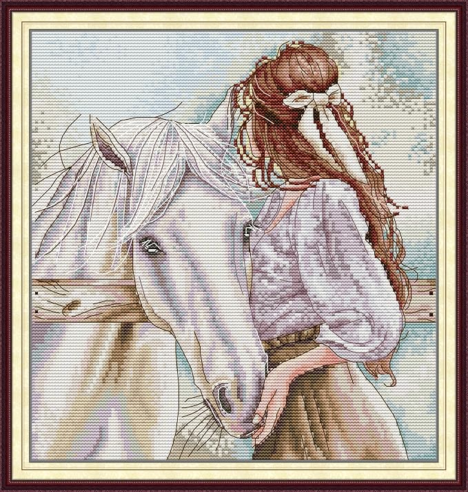 Threadhaven Cross-Stitch Kit 14CT Aida Counted Embroidery Complete Set by Unknown