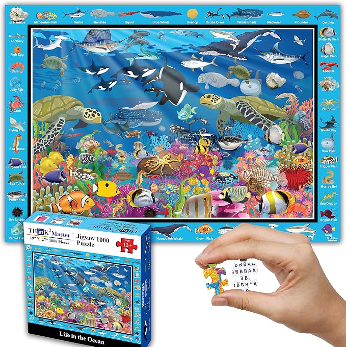 Think2Master Colorful Ocean Life 1000 Pieces Jigsaw Puzzle by Think2Master