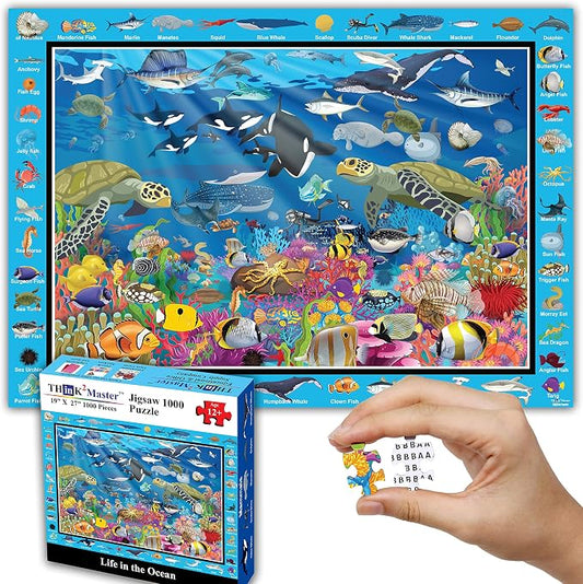 Think2Master Colorful Ocean Life 1000 Pieces Jigsaw Puzzle by Think2Master