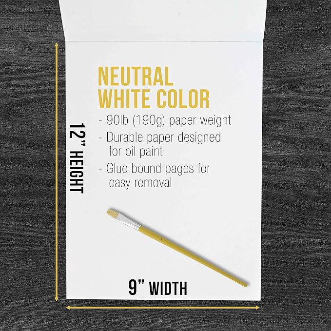 U.S. Art Supply 9" x 12" Premium Heavy-Weight Oil Painting Pad - 90lb - Oil - Image 3