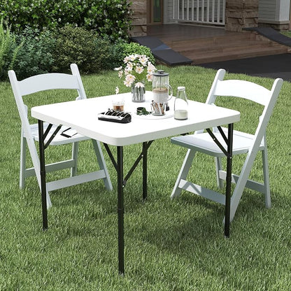34" Square Folding Table, Portable Plastic Card Table - Image 8