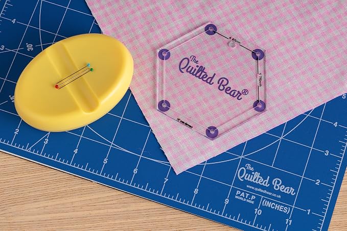 The Quilted Bear Hexagon Quilting Templates – 8 Clear Non-Slip Acrylic Quilt - Image 7