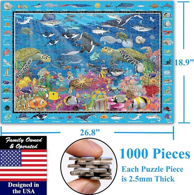 Think2Master Colorful Ocean Life 1000 Pieces Jigsaw Puzzle - Image 2