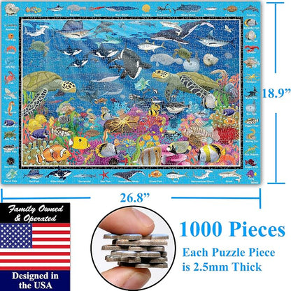 Think2Master Colorful Ocean Life 1000 Pieces Jigsaw Puzzle - Image 2