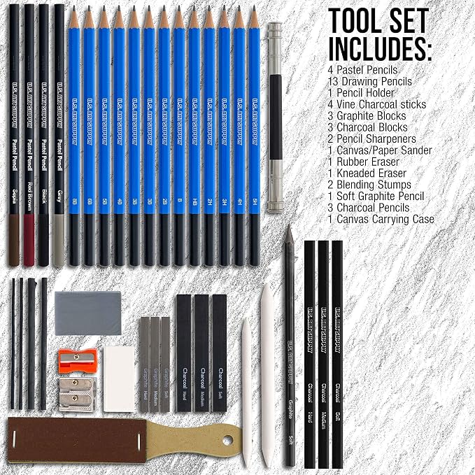 U.S. Art Supply 44-Piece Drawing & Sketching Art Set - Image 5