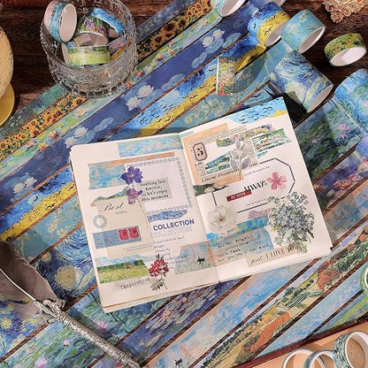 emmoolife 32 Rolls Washi Tape Set, Oil Painting Decorative Masking Tape - Image 8