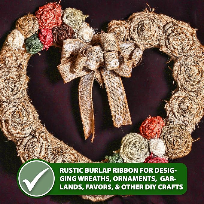 Mandala Crafts Gray Burlap Ribbon 1.5 Inches Wide Jute Ribbons - Image 8